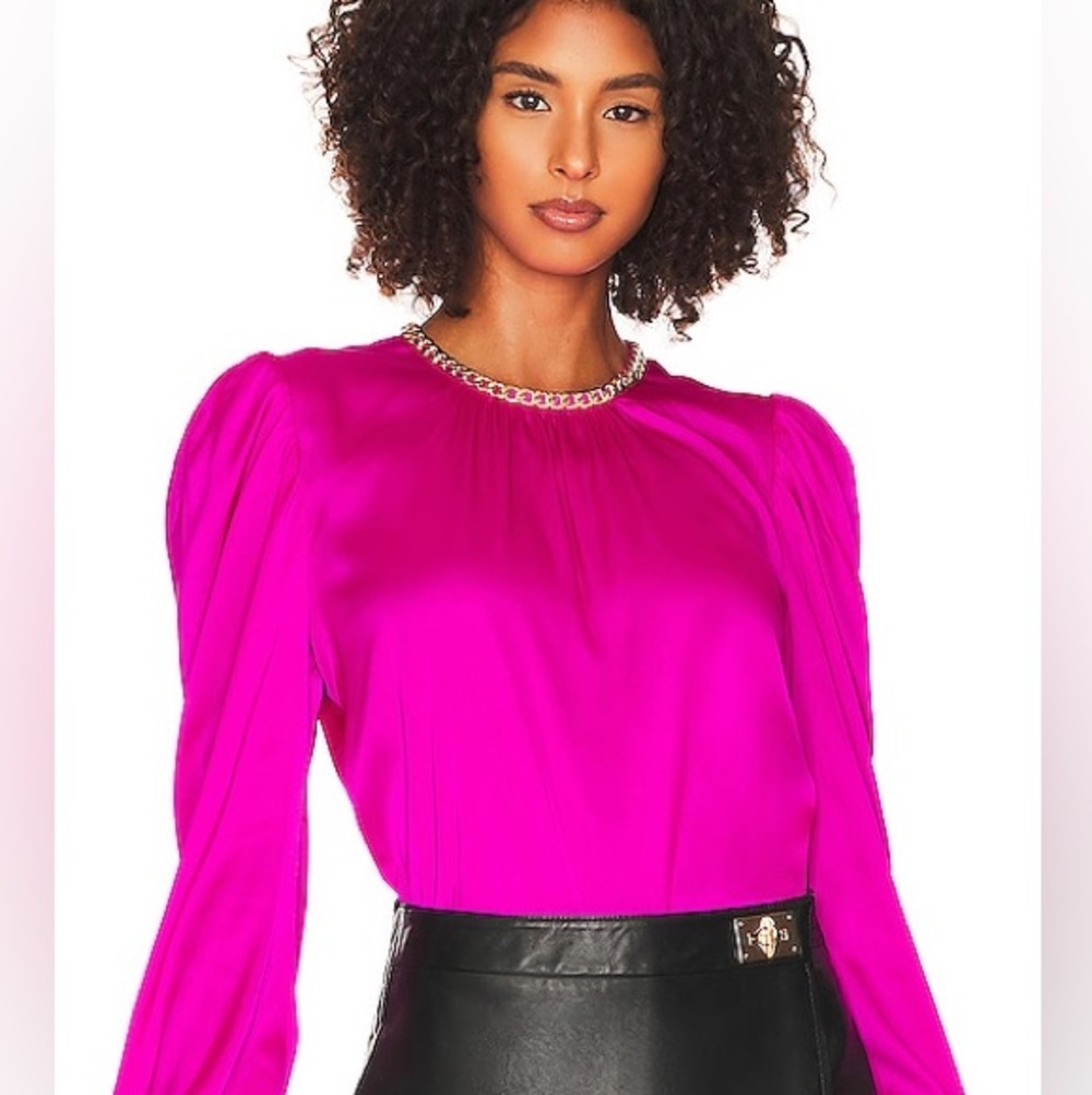 GENERATION LOVE Perry Chain Blouse in Hot Pink